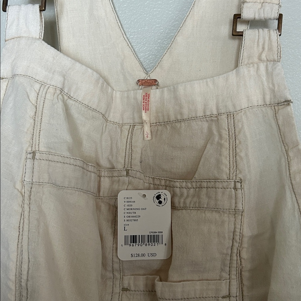 Free People Cream Wide-Leg Overalls - Picture 11 of 11